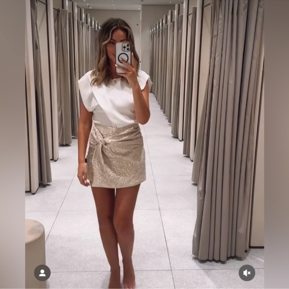 ZARA KNOTTED QUILTED SKORT - Picture 3 of 15